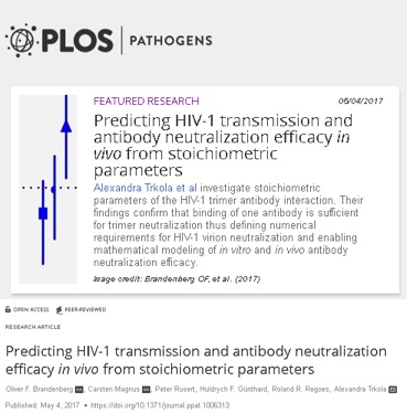 Predicting HIV-1 transmission and antibody neutralization efficacy in vivo from stoichiometric parameters